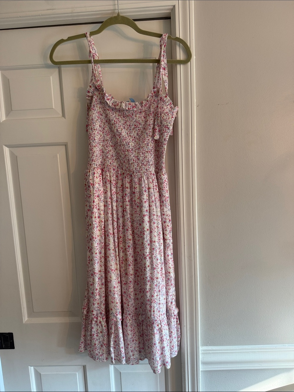Draper James Floral Smocked Sundress in Pink and White